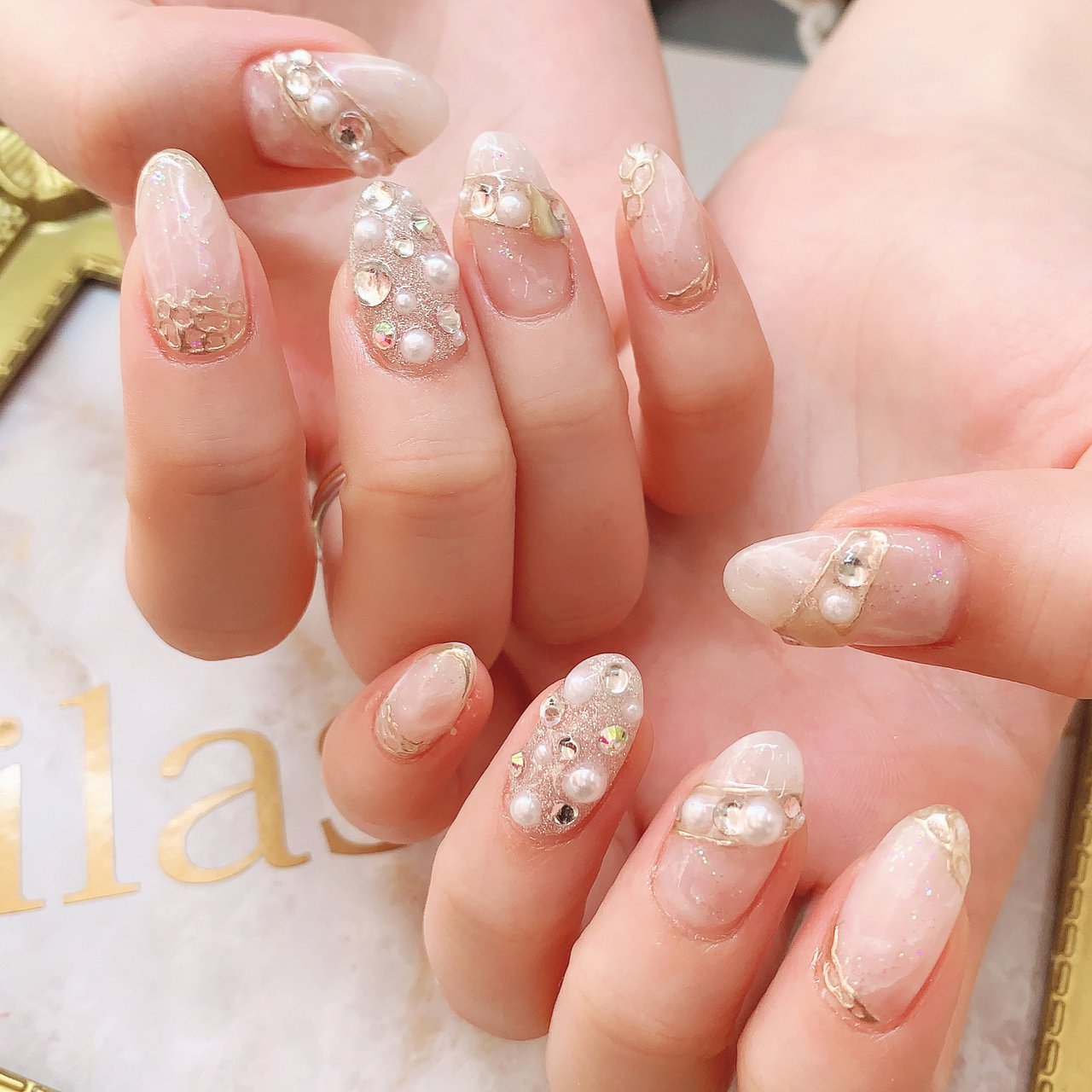 冬 成人式 クリスマス ブライダル ハンド Lilas Nailのネイルデザイン No ネイルブック