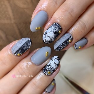 冬 ワンカラー デニムのネイルデザイン ネイルブック