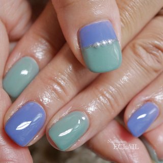 冬 水色 エレガントネイルのネイルデザイン ネイルブック