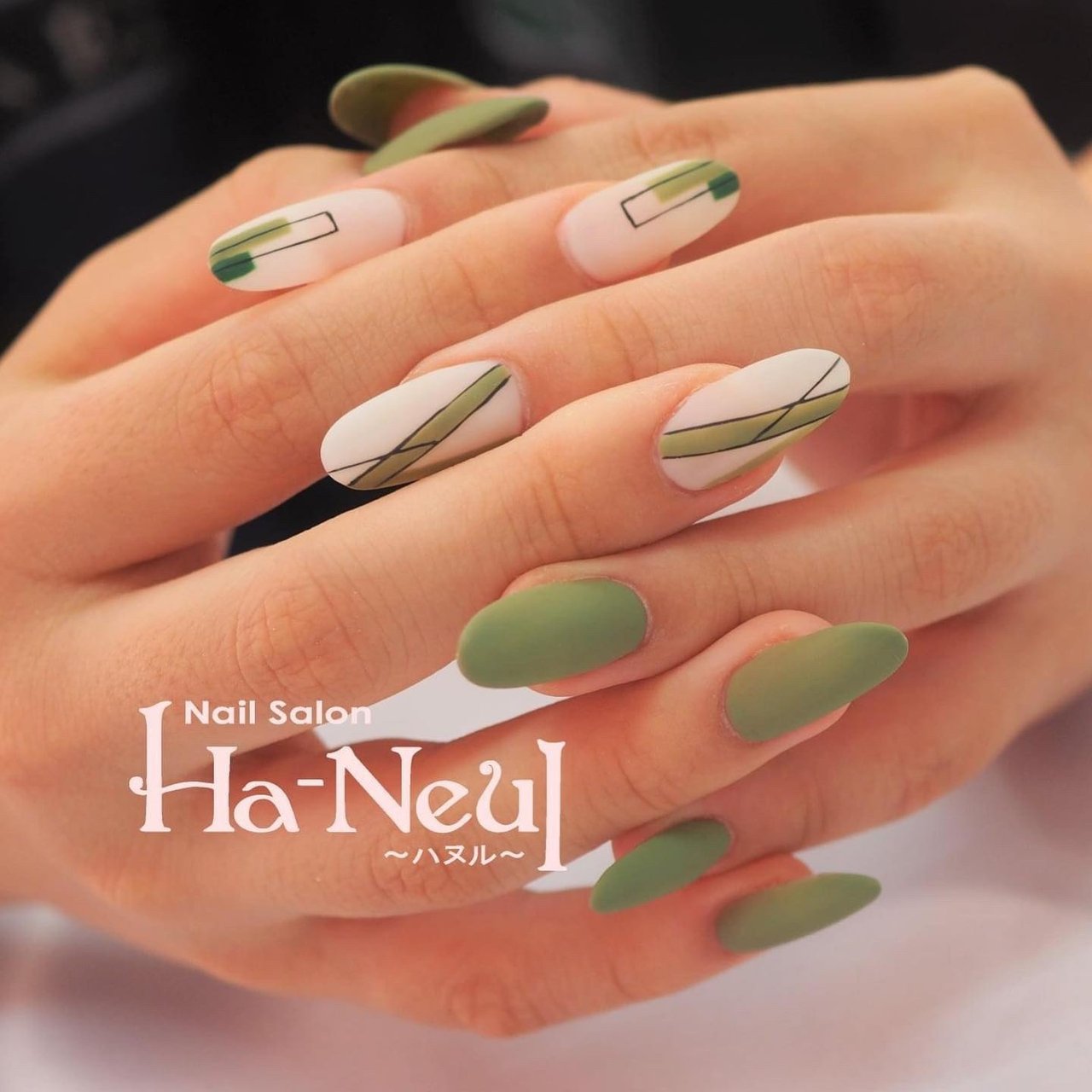 オールシーズン ハンド ワンカラー ジオメトリック マット Nailsalon Ha Neulのネイルデザイン No ネイルブック