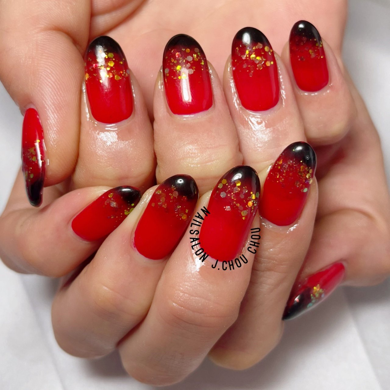 冬 お正月 女子会 ハンド グラデーション J Chou Chou Nailのネイルデザイン No ネイルブック