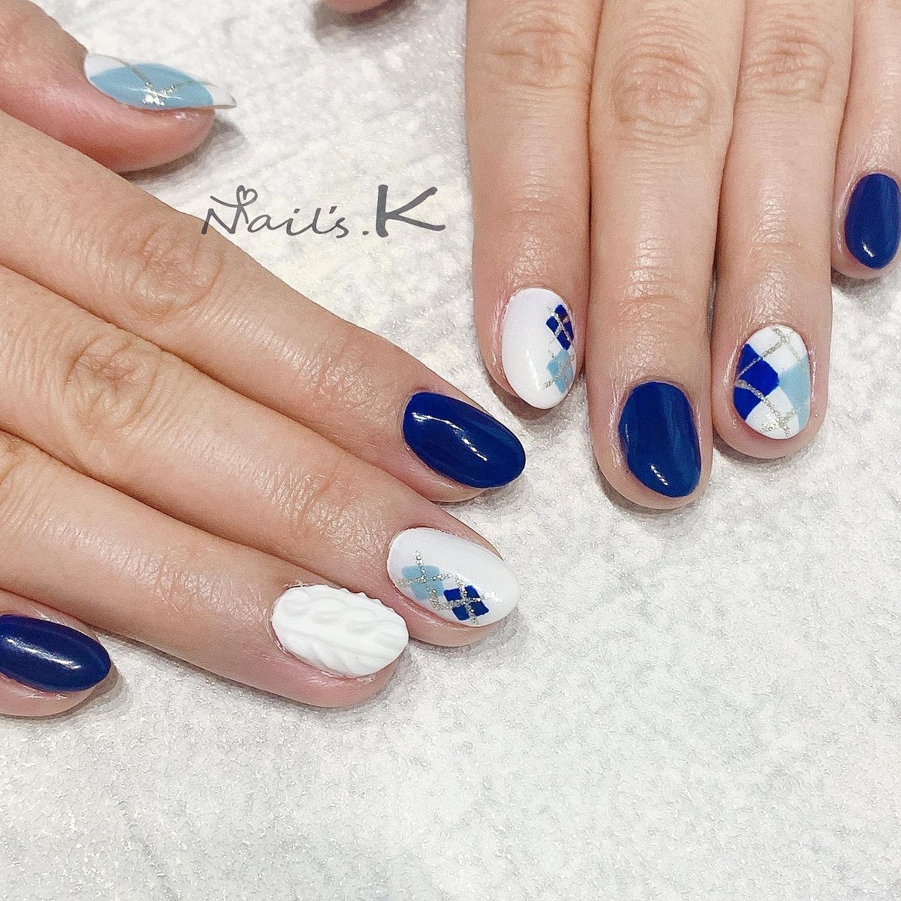 冬 オールシーズン ハンド ニット アーガイル Nail S Kのネイルデザイン No ネイルブック