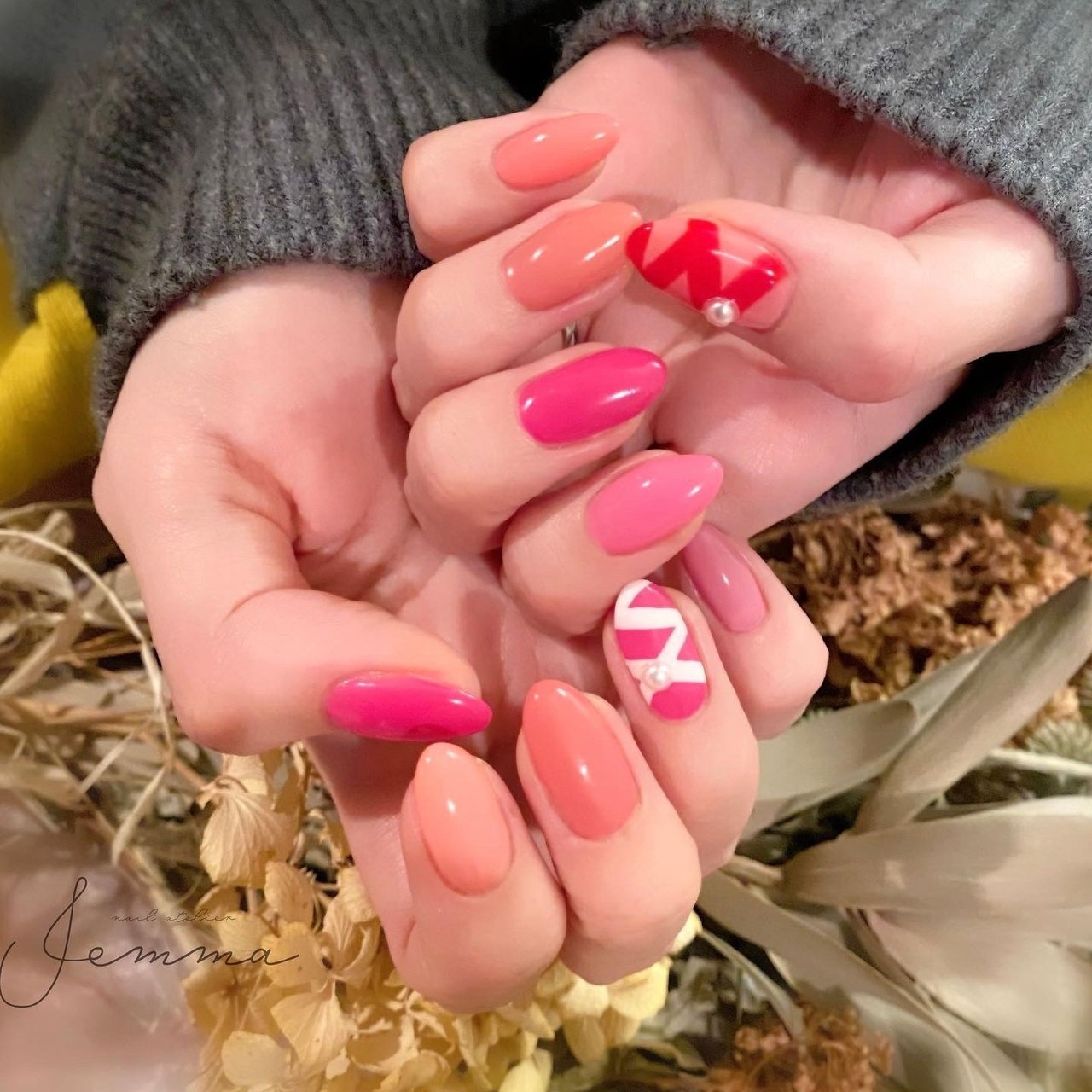 冬 バレンタイン パーティー ハンド シンプル Satomiのネイルデザイン No ネイルブック