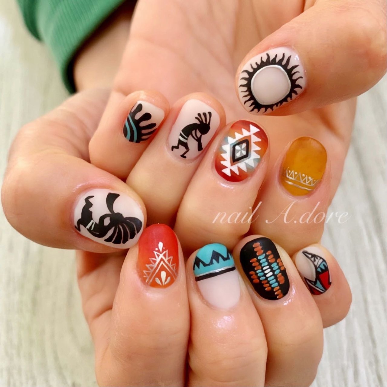 オールシーズン/ハンド/ネイティブ/ボヘミアン/キャラクター - nail A