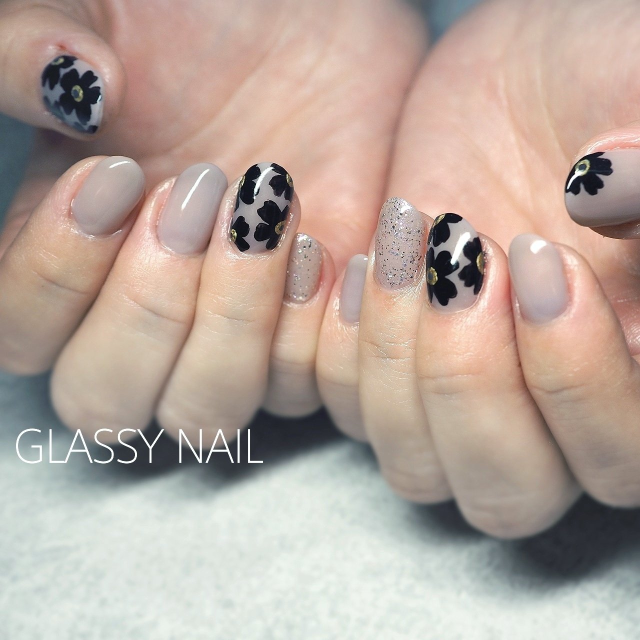 ハンド フラワー レトロ Glassy Nailのネイルデザイン No ネイルブック