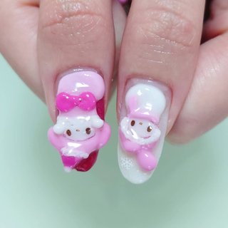 クリスマス ピンク マイメロのネイルデザイン ネイルブック