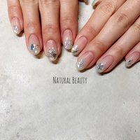 冬 ネイビー シルバーネイルのネイルデザイン ネイルブック