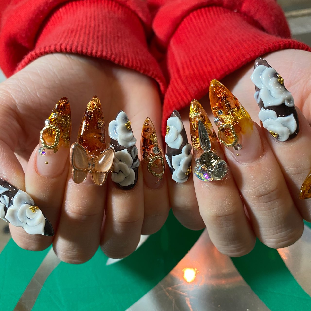 ハンド グラデーション 3d ロング ブラウン 宮城県 石巻 ロージーネイル Rosy Nail Pupuu Rosyのネイル デザイン No ネイルブック