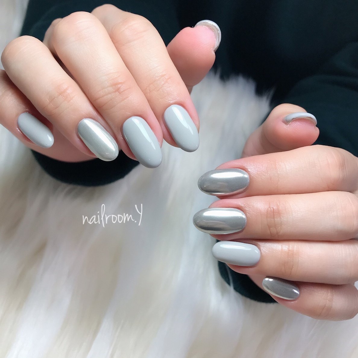 オールシーズン ハンド ワンカラー ミラー ジェル Nailroom Yのネイルデザイン No ネイルブック