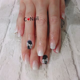 リボンストーンネイルのネイルデザイン ネイルブック