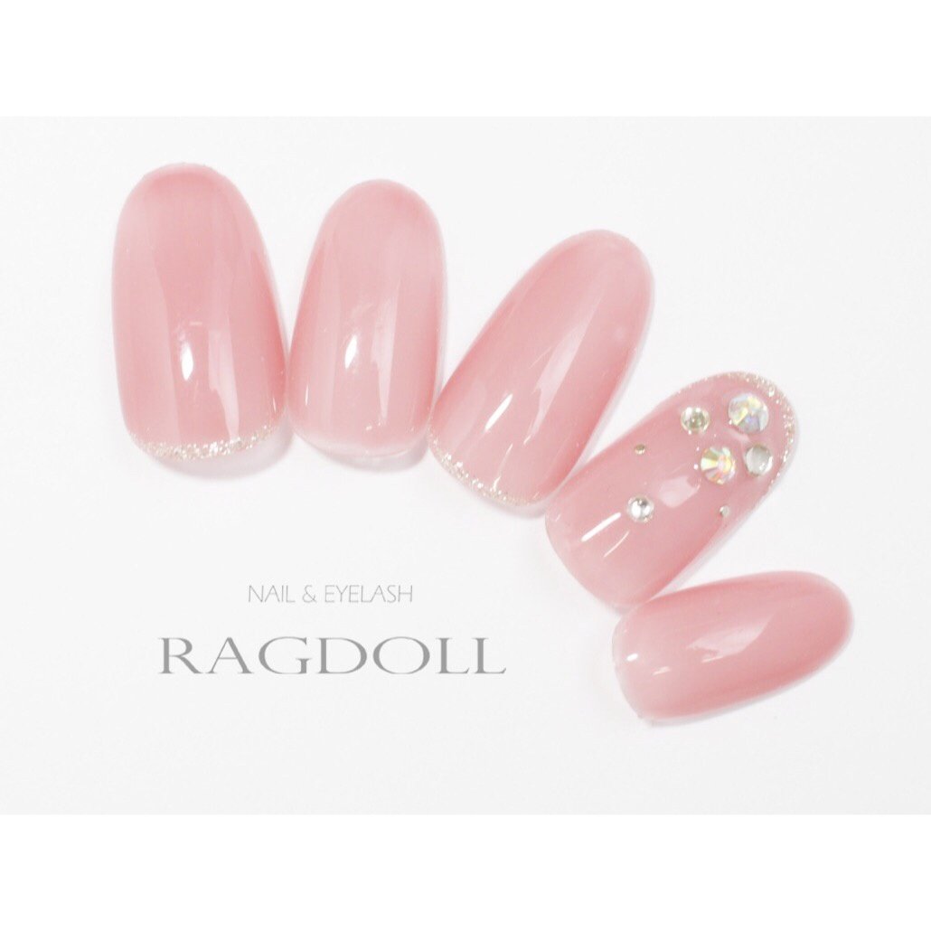 シンプル ワンカラー ピンク シルバー ネイルチップ Nailsalon Ragdollのネイルデザイン No ネイルブック