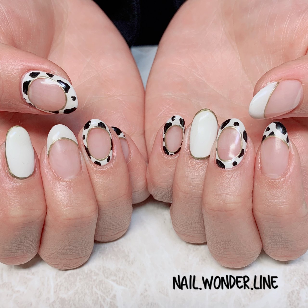 秋 冬 お正月 フレンチ アニマル柄 ネイルサロン ワンダーラインのネイルデザイン No ネイルブック