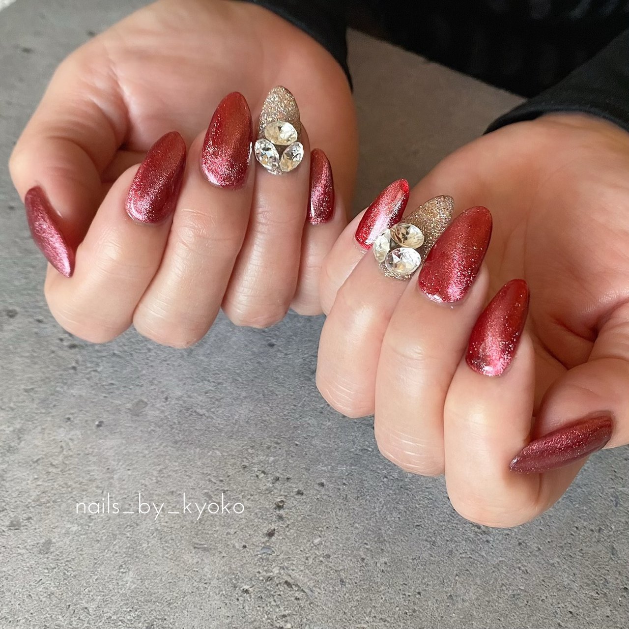 冬 オールシーズン ハンド シンプル ビジュー Nails By Kyokoのネイルデザイン No ネイルブック