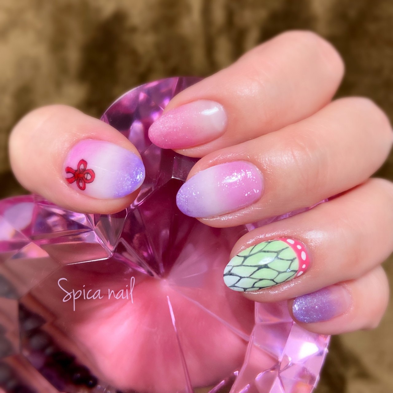 オールシーズン 女子会 ハンド グラデーション 和柄 Spica Nailのネイルデザイン No ネイルブック