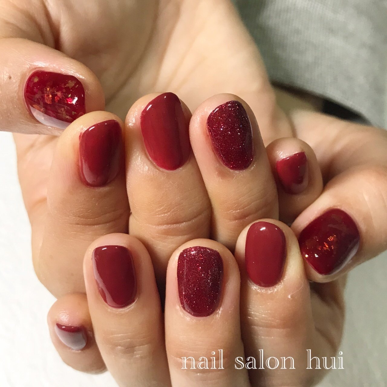冬 ハンド シンプル ラメ ワンカラー Nailsalon Huiのネイルデザイン No ネイルブック