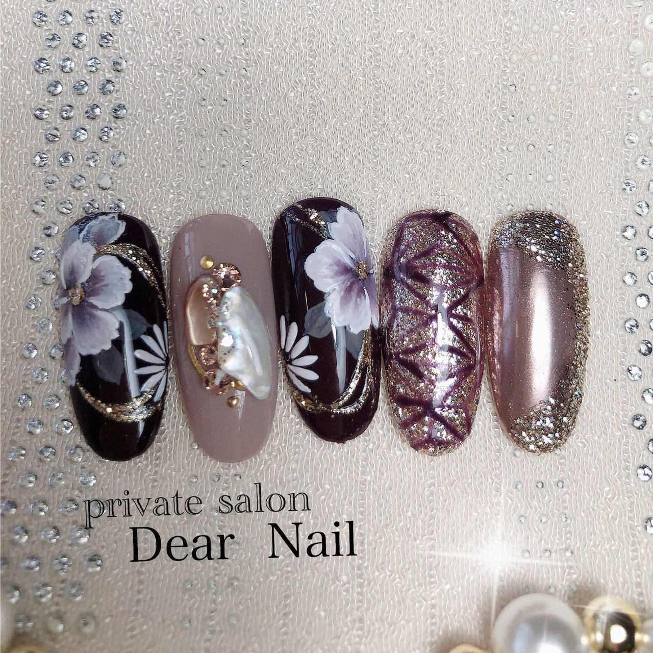 お正月 成人式 ハンド ラメ ワンカラー Dearnail39のネイルデザイン No ネイルブック