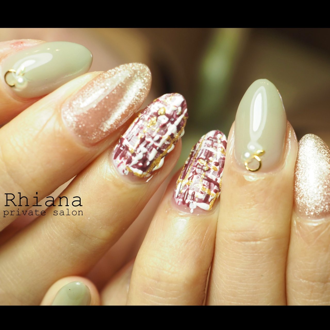 冬 オールシーズン ハンド ツイード Privatenailsalon Rhianaのネイルデザイン No ネイルブック
