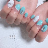 ティファニーブルーネイルのネイルデザイン ネイルブック