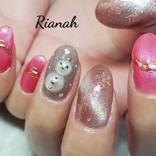 冬 雪だるまのネイルデザイン ネイルブック