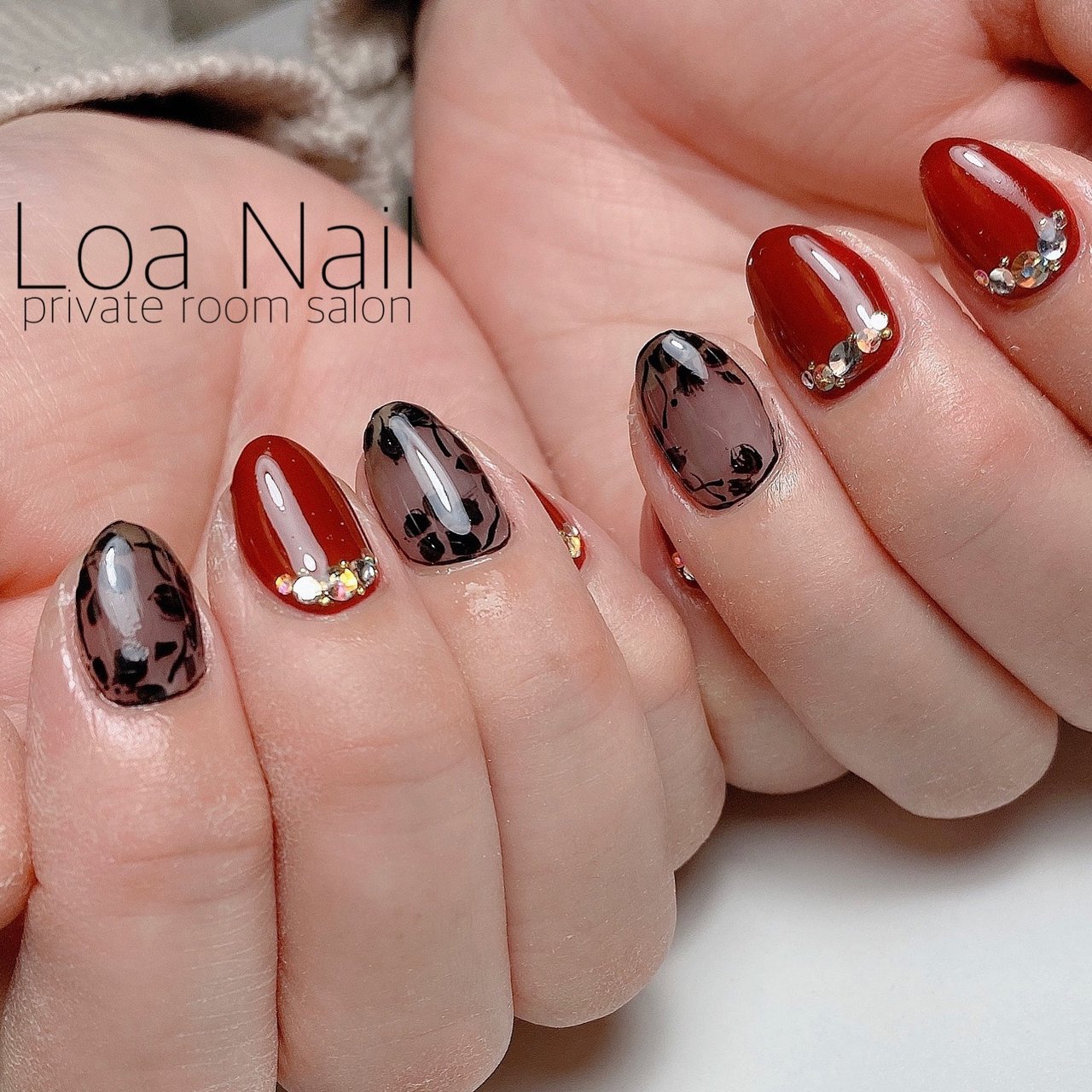 秋 冬 ワンカラー フラワー シースルー Loa Nailのネイルデザイン No ネイルブック