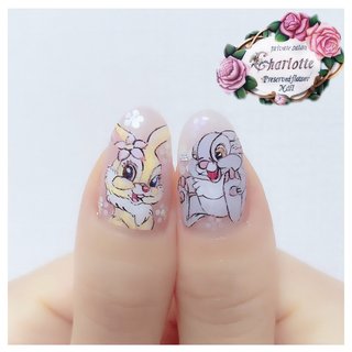 ディズニーネイル④ とんすけ ミスバニー ミスバニーのネイルデザイン｜ネイルブック