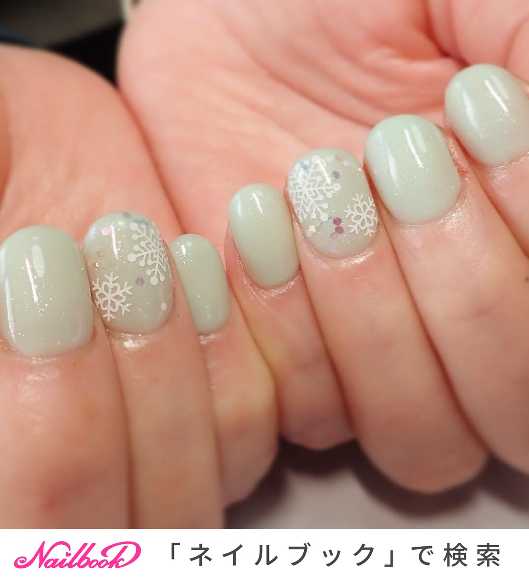 冬 ハンド シンプル ワンカラー 雪の結晶 Naildorothyのネイルデザイン No ネイルブック