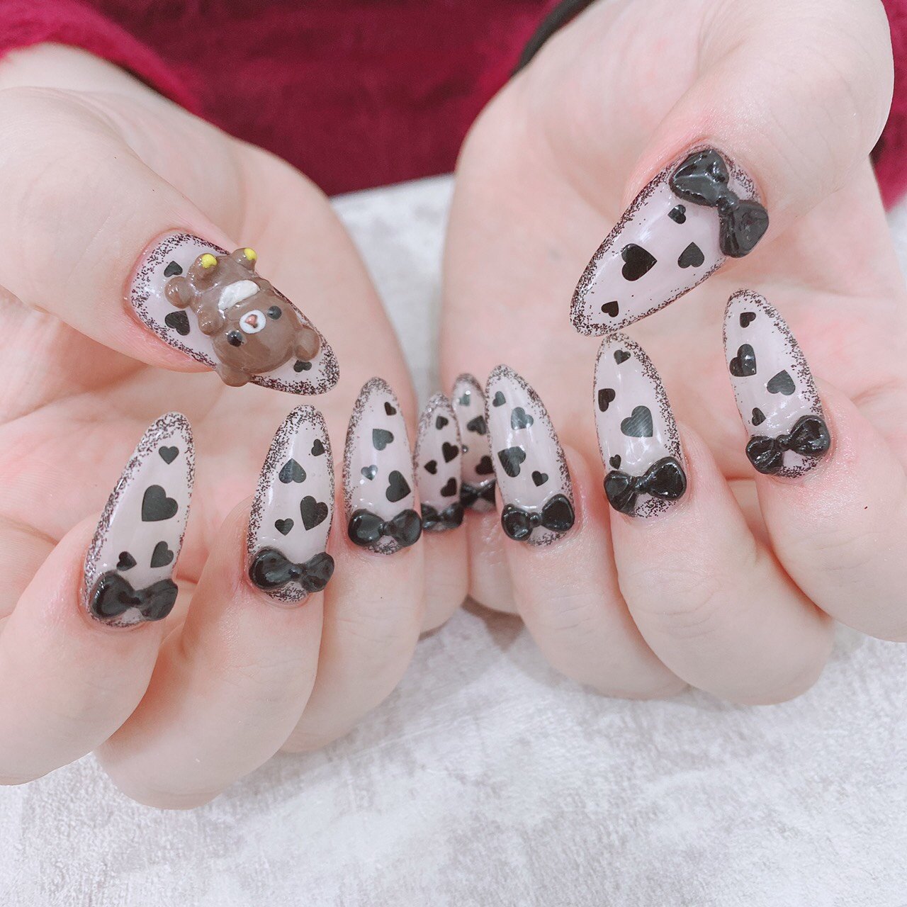 オールシーズン バレンタイン ライブ ラメ キャラクター Cho Nail Eyelashのネイルデザイン No ネイルブック