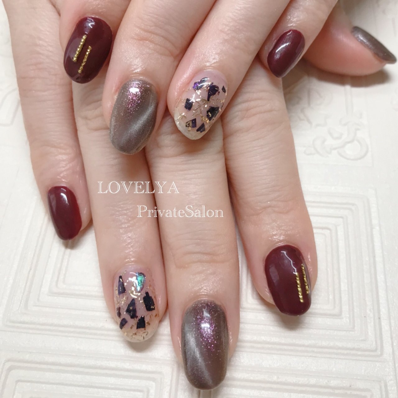 秋 冬 ハンド ワンカラー マグネット Lovelya Privatesalonのネイルデザイン No ネイルブック
