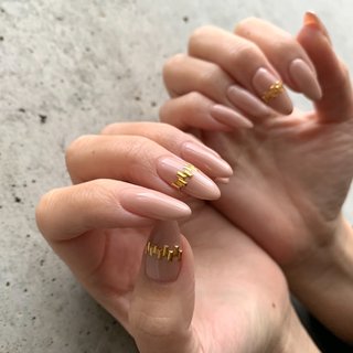 肌色ネイルのネイルデザイン ネイルブック