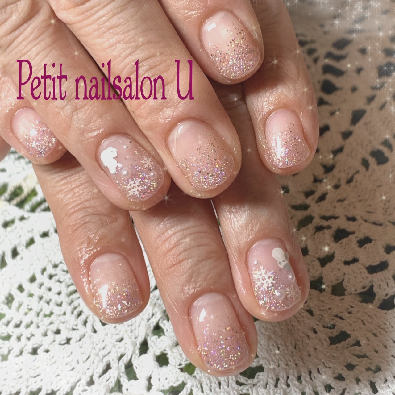 冬 ハンド グラデーション ラメ ピンク ｕ Koのネイルデザイン No ネイルブック