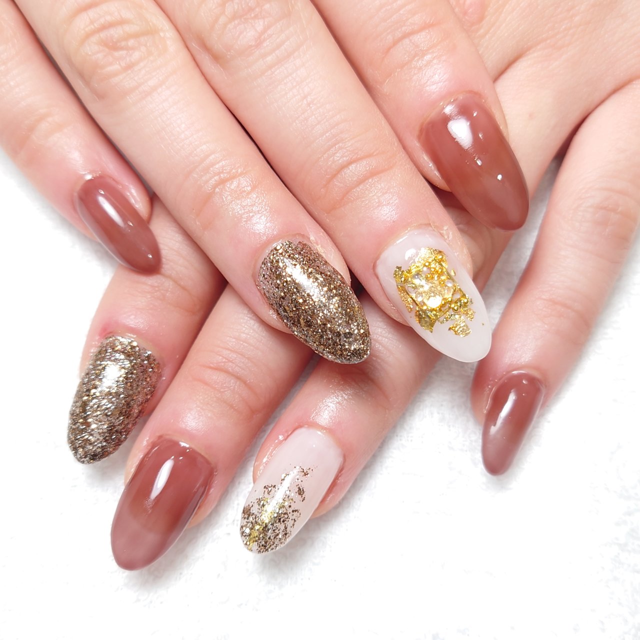 オールシーズン ハンド ラメ ワンカラー ニュアンス Nail Space Asmyのネイルデザイン No ネイルブック