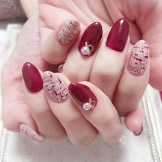 ボルドー セルフネイル ワインレッドのネイルデザイン ネイルブック
