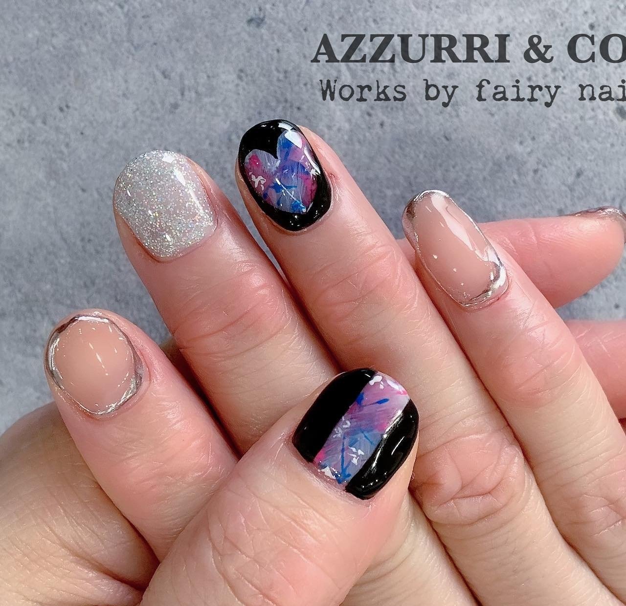 冬 オールシーズン ハンド ラメ くりぬき Fairy Nailのネイルデザイン No ネイルブック