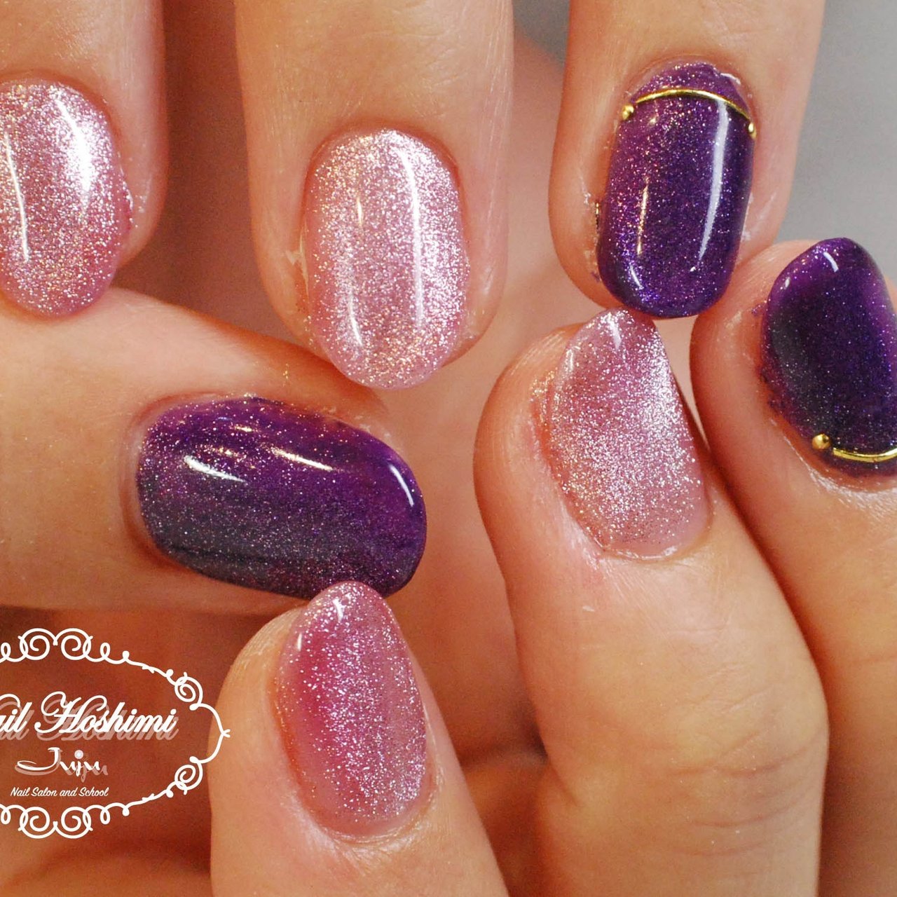 オールシーズン ハンド マグネット ギャラクシー ショート 星川美香 ネイルサロンjujuのネイルデザイン No ネイルブック