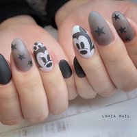 人気順 モノトーン ミッキーネイルのネイルデザイン ネイルブック