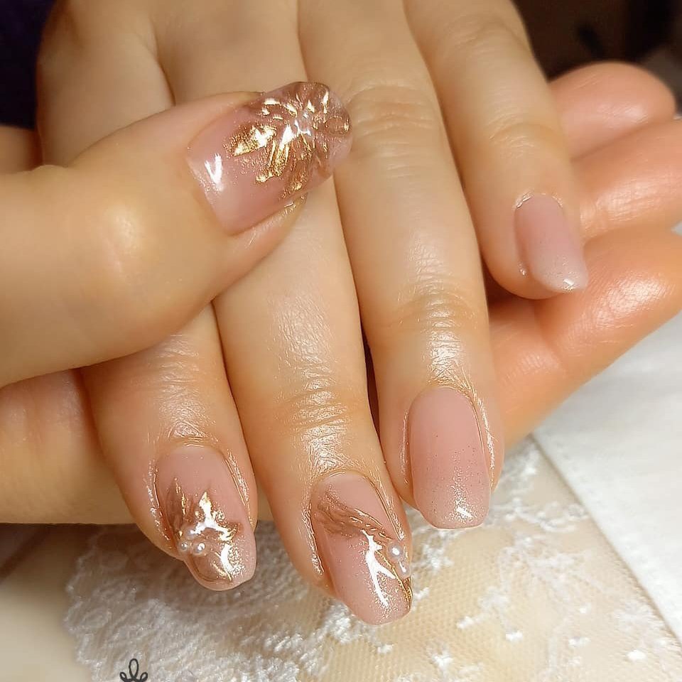 オールシーズン オフィス ブライダル 女子会 ハンド Peony Nail ピオニーネイル横浜のネイルデザイン No ネイルブック
