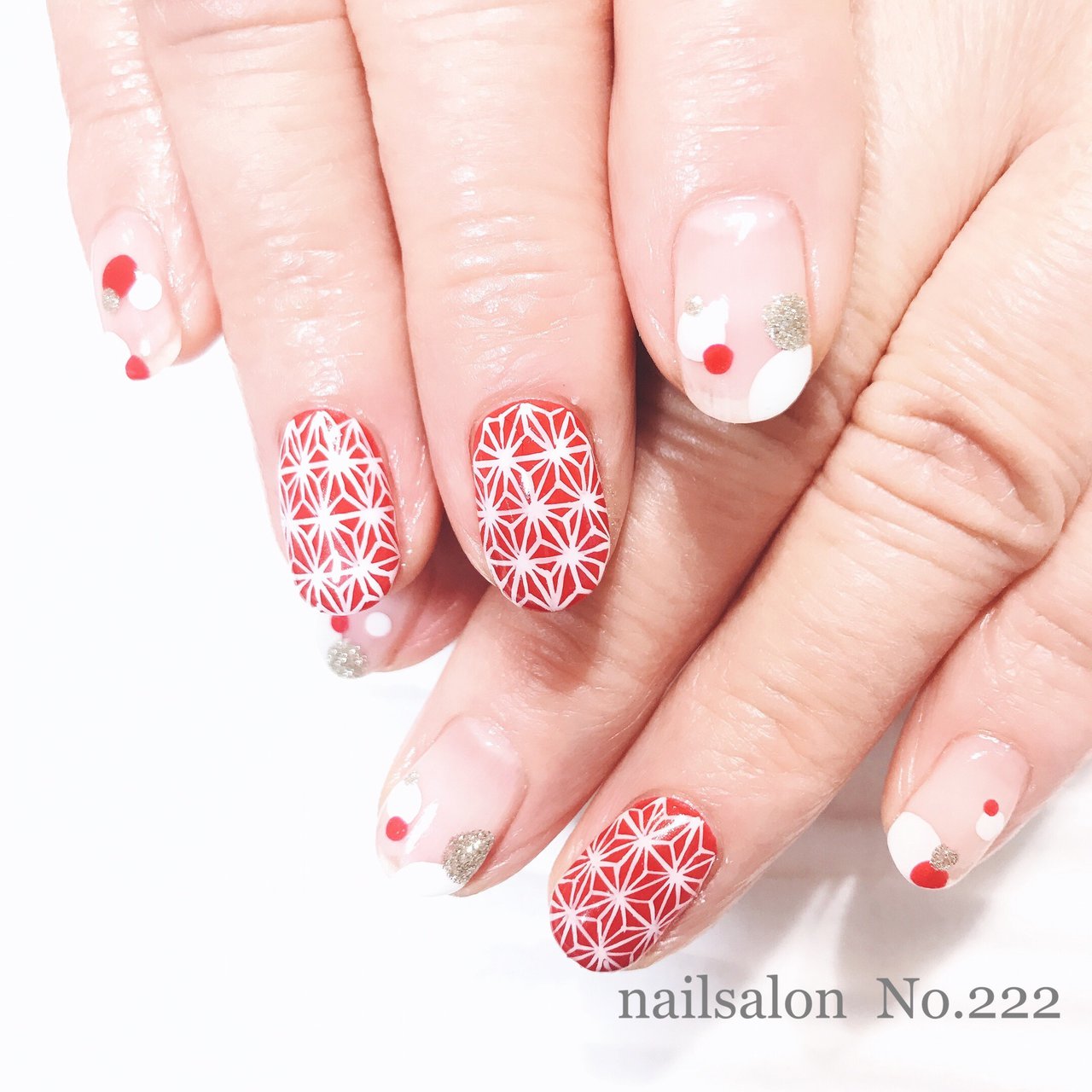 お正月 成人式 ハンド ドット レトロ Nailsalon No 222のネイルデザイン No ネイルブック