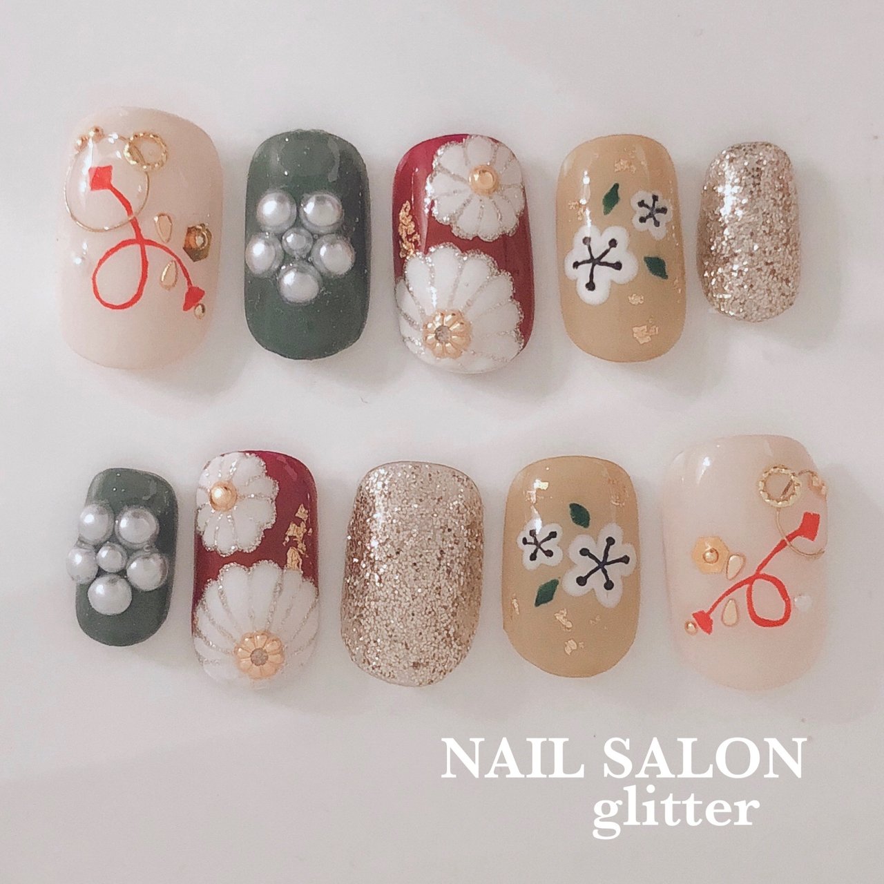 冬 お正月 成人式 卒業式 ハンド 京都nail Salon Glitterのネイルデザイン No ネイルブック