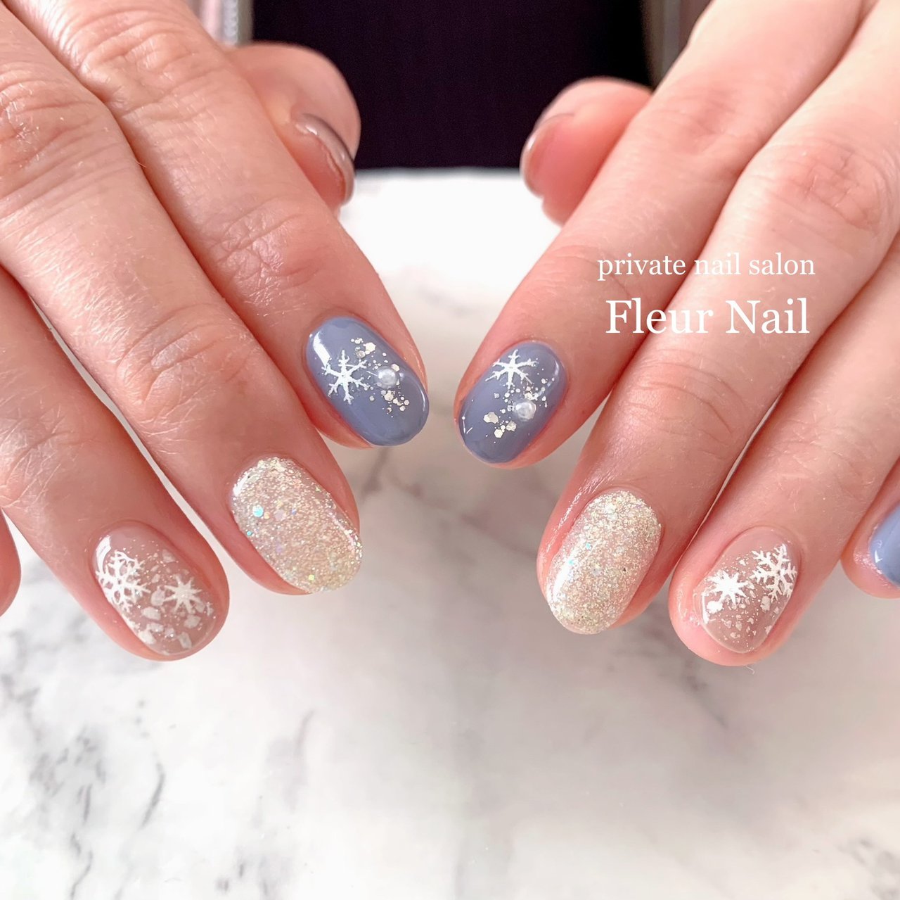 冬 オフィス デート 女子会 ハンド Fleur Nail フルールネイル のネイルデザイン No ネイルブック