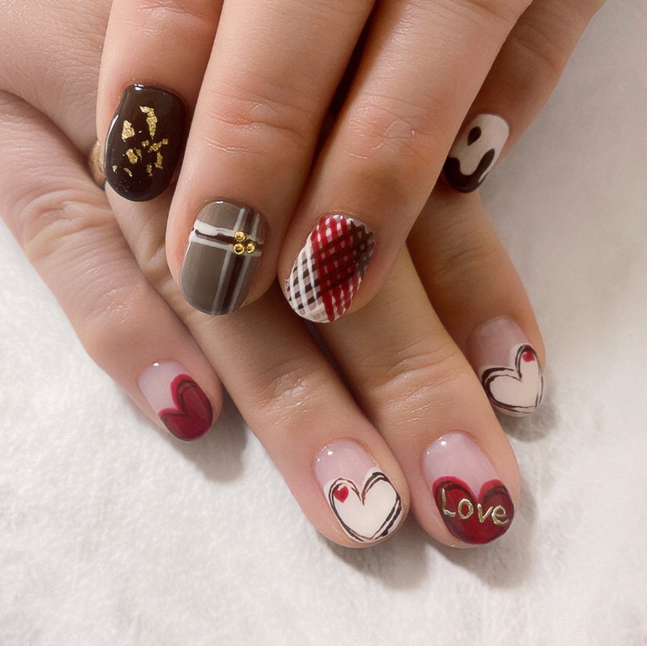 バレンタイン/ハンド/フレンチ/ショート/レッド - ゆっきー(^ ^)の