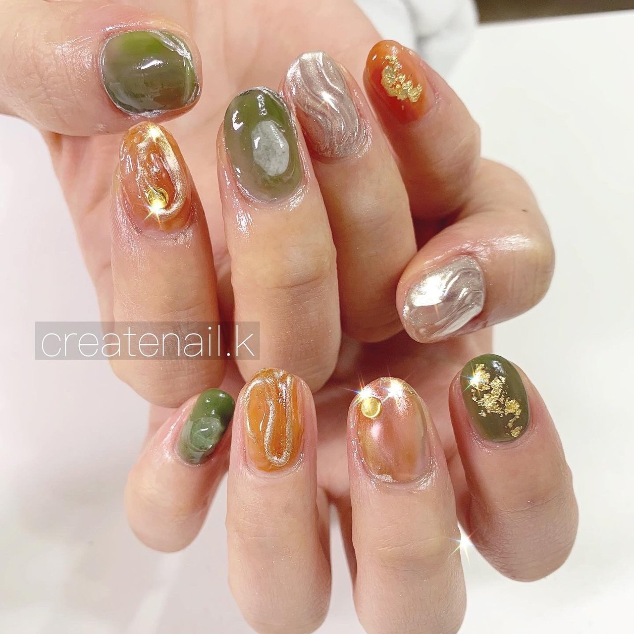 秋 冬 オールシーズン ハンド シースルー Createnail Kanaのネイルデザイン No ネイルブック