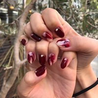 秋 ワインレッドのネイルデザイン ネイルブック