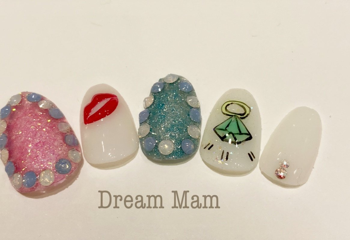 オールシーズン ハンド ラメ ワンカラー ビジュー Dreammamのネイルデザイン No 599 ネイルブック