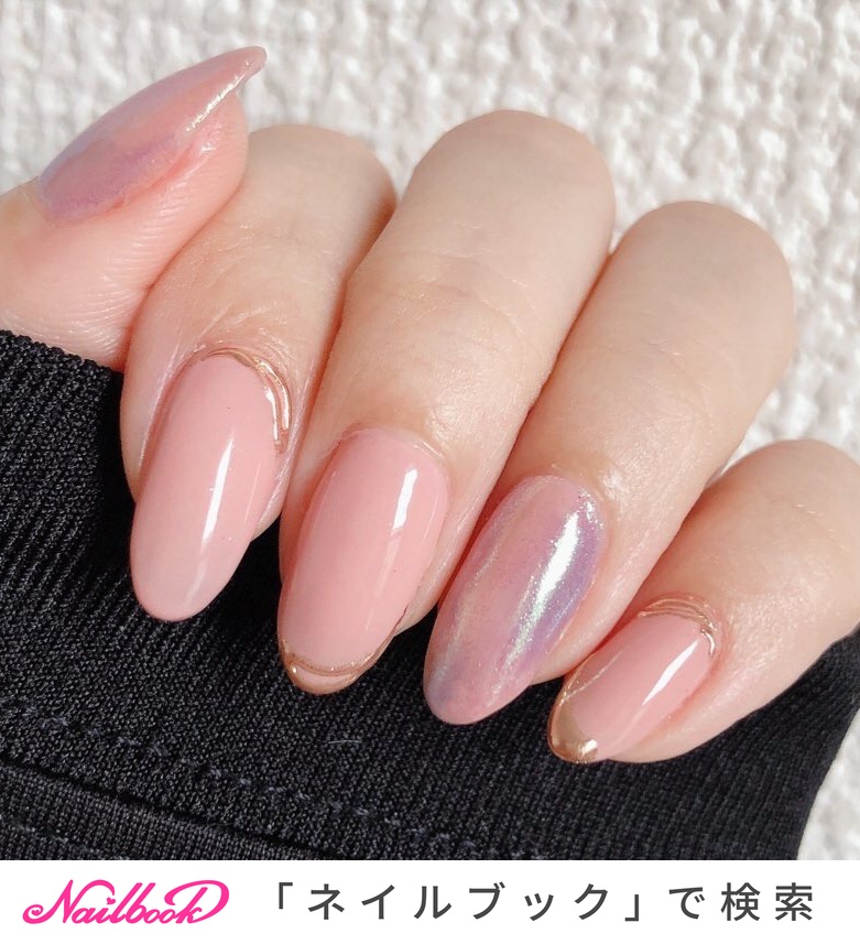 ピンク ブルー セルフネイルのネイルデザイン ネイルブック