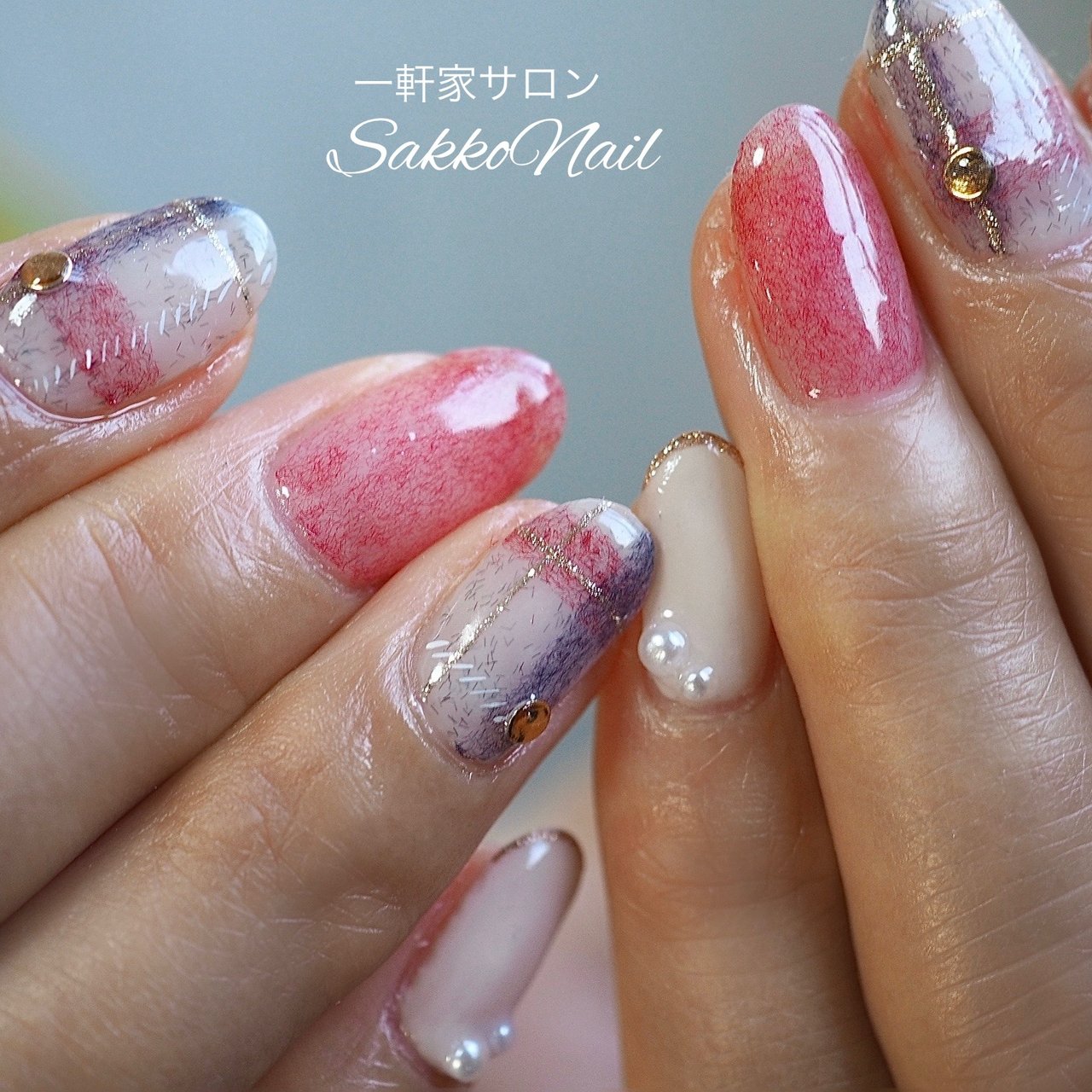 冬 バレンタイン 卒業式 ハンド チェック Sakkoのネイルデザイン No ネイルブック