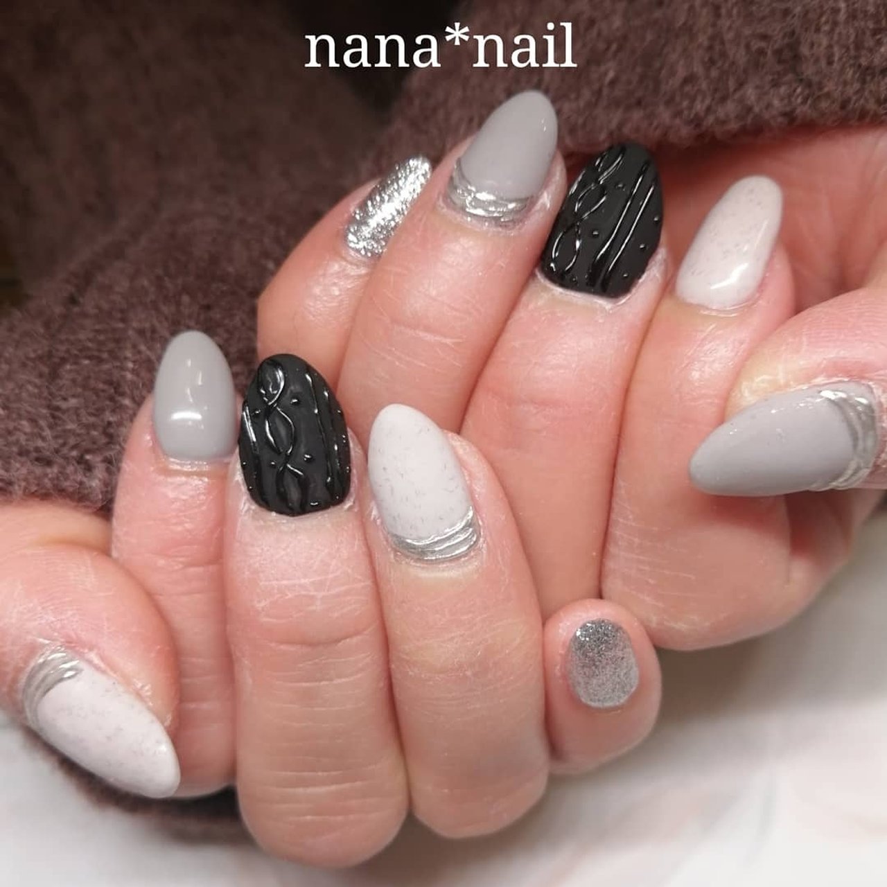 冬 女子会 ハンド ニット マット Nana Nailのネイルデザイン No ネイルブック