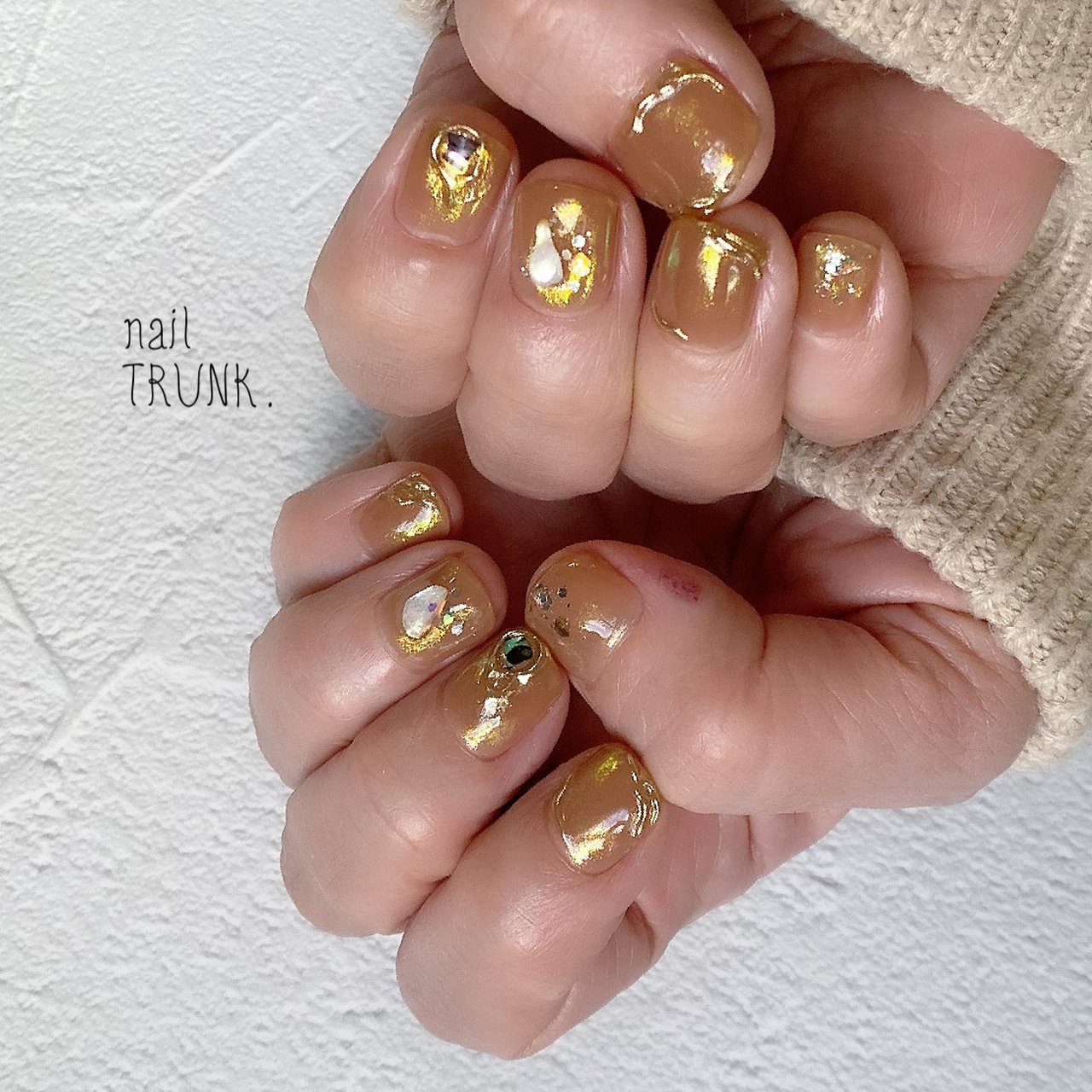 冬 ハンド シェル オーロラ ミラー Nail Trunkのネイルデザイン No ネイルブック