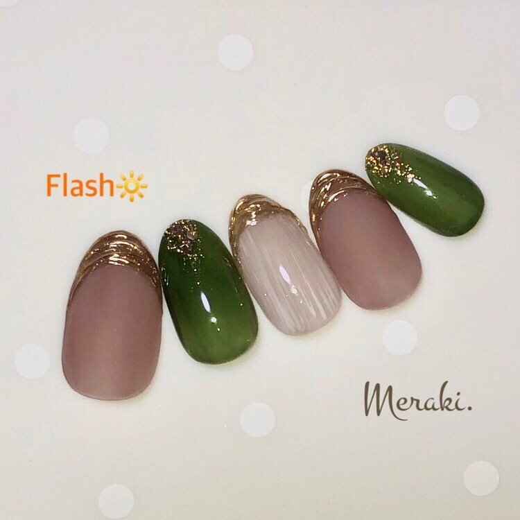 オールシーズン 旅行 パーティー ハンド ラメ Meraki のネイルデザイン No ネイルブック