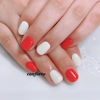 朱色のネイルデザイン ネイルブック