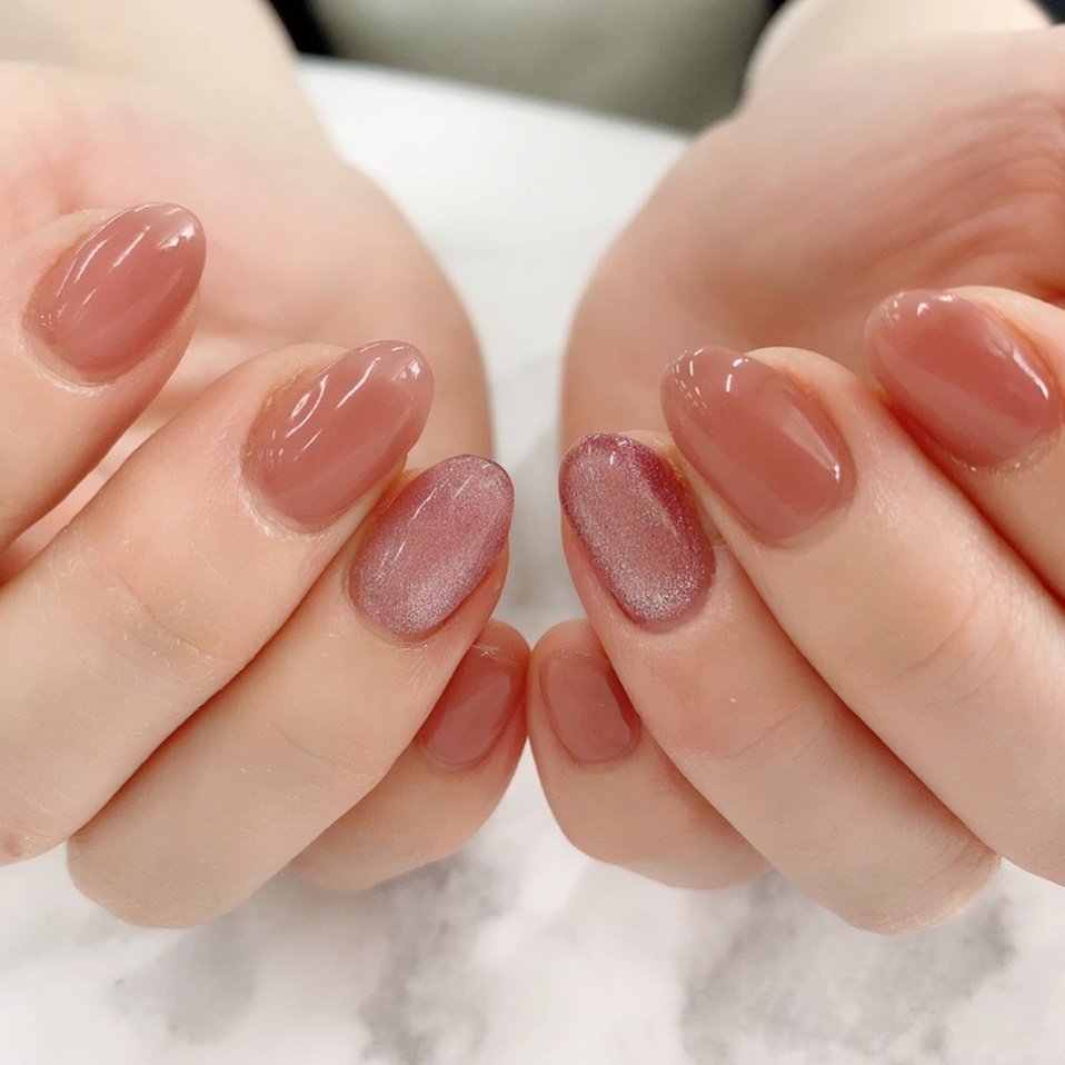 冬 ハンド ワンカラー マグネット ミディアム Bronzeeye1001のネイルデザイン No ネイルブック